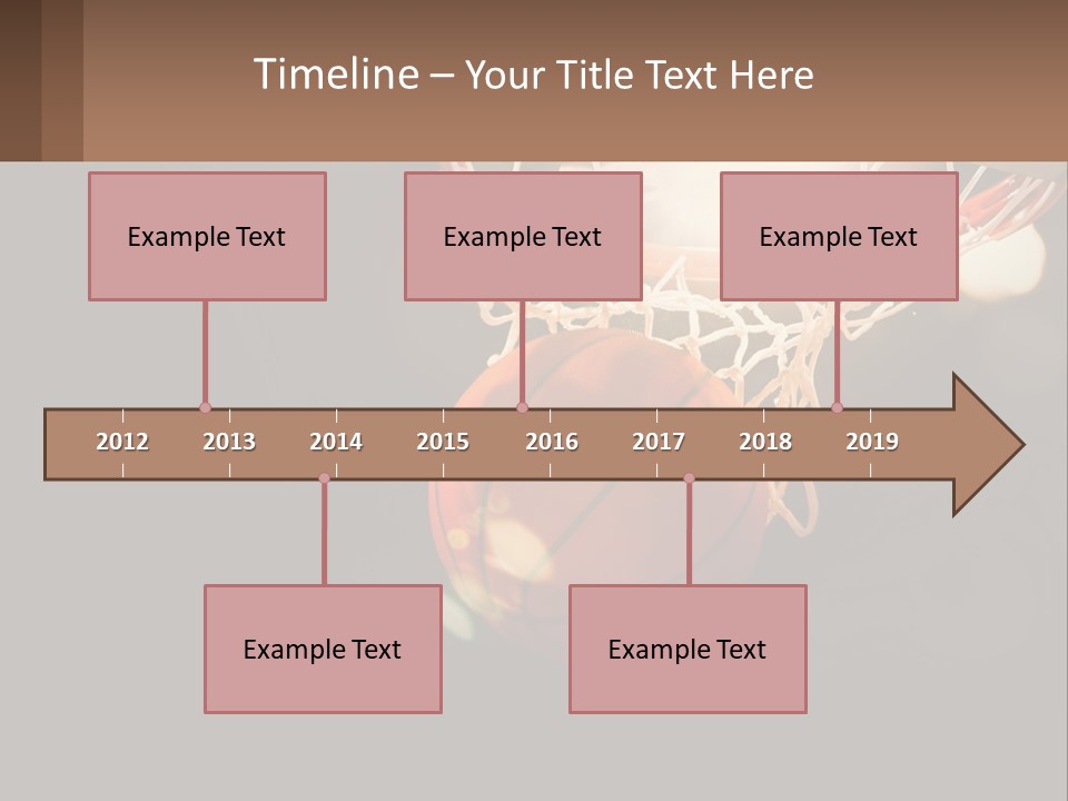 A Basketball Going Through The Net Of A Basketball Hoop PowerPoint Template