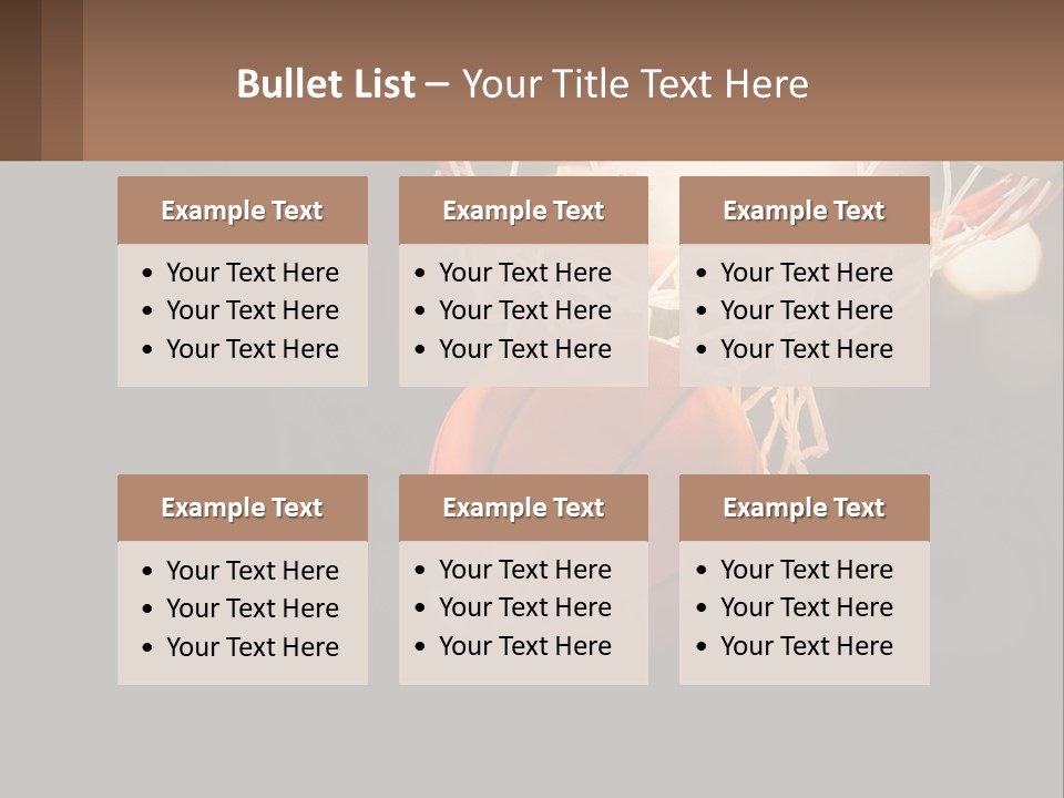 A Basketball Going Through The Net Of A Basketball Hoop PowerPoint Template