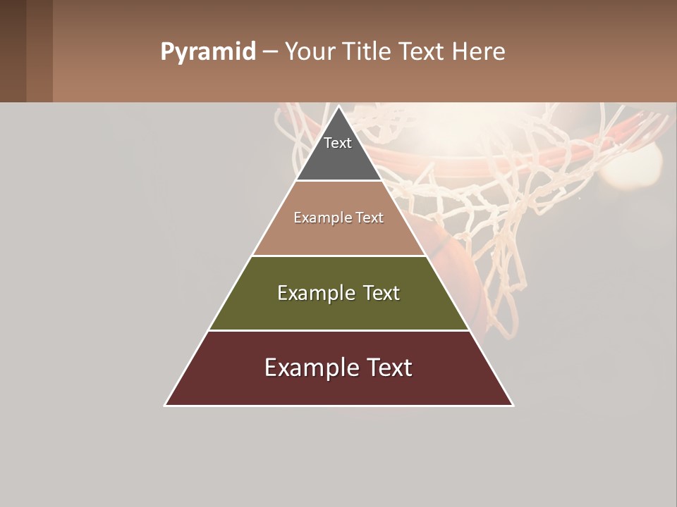 A Basketball Going Through The Net Of A Basketball Hoop PowerPoint Template