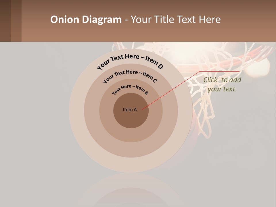 A Basketball Going Through The Net Of A Basketball Hoop PowerPoint Template
