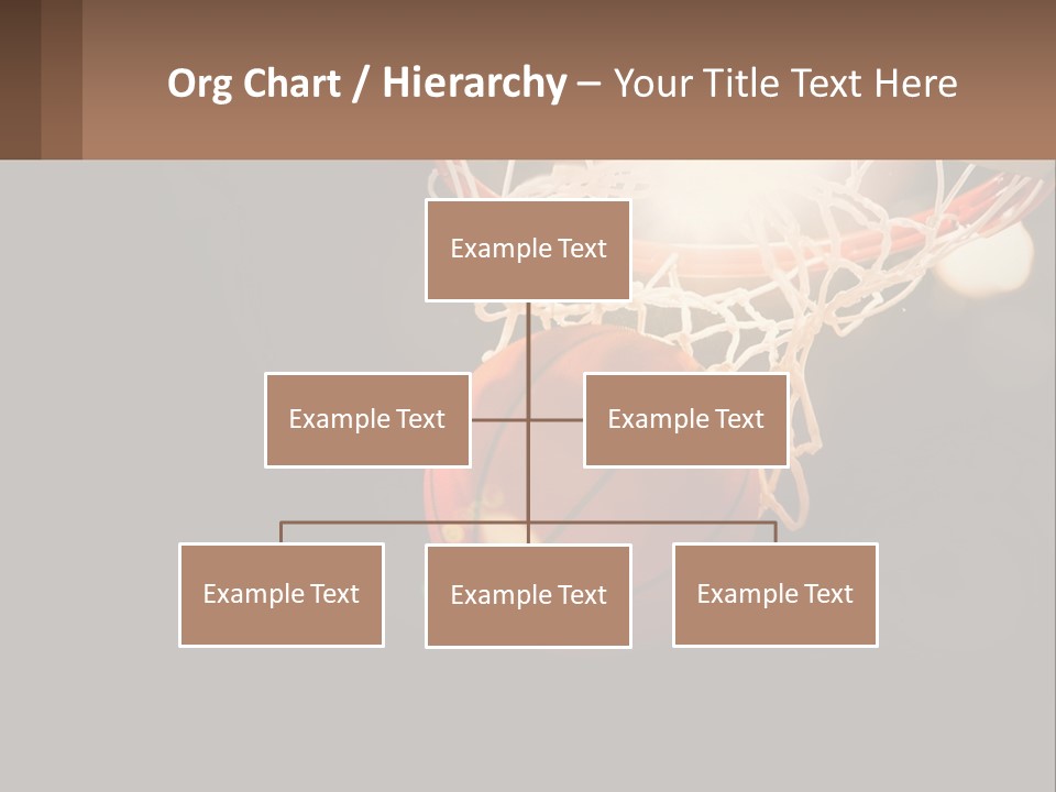 A Basketball Going Through The Net Of A Basketball Hoop PowerPoint Template