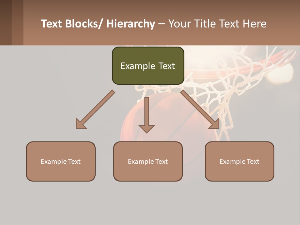 A Basketball Going Through The Net Of A Basketball Hoop PowerPoint Template