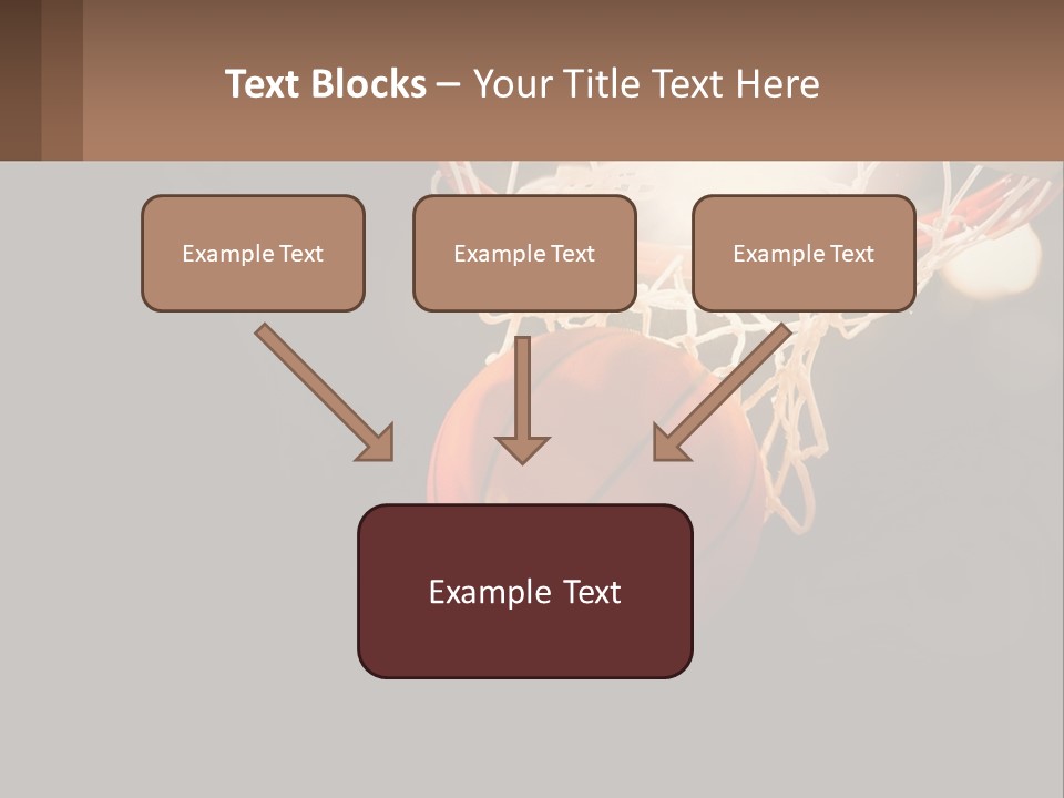 A Basketball Going Through The Net Of A Basketball Hoop PowerPoint Template