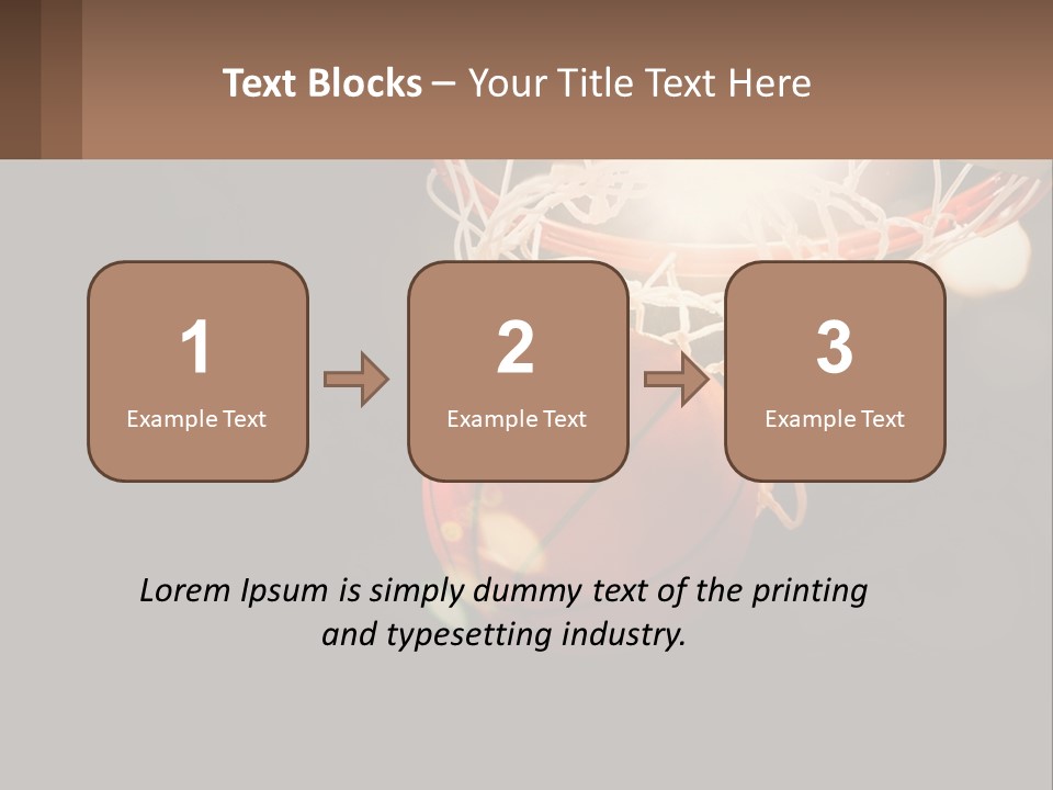 A Basketball Going Through The Net Of A Basketball Hoop PowerPoint Template