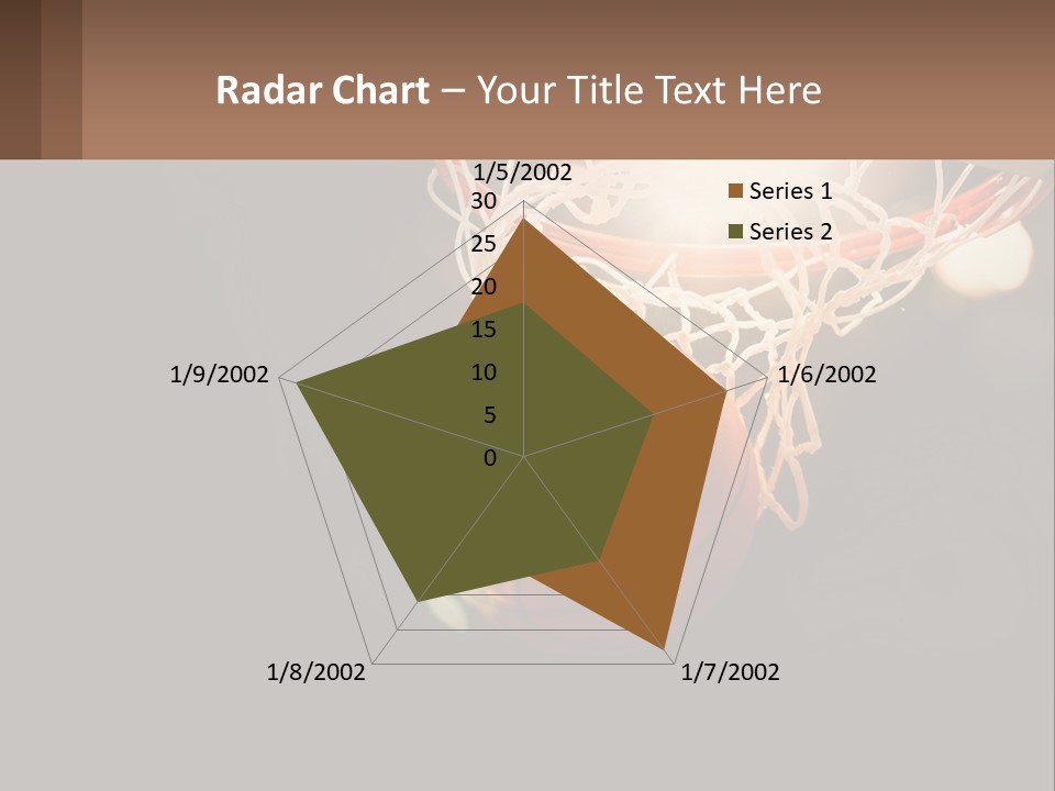 A Basketball Going Through The Net Of A Basketball Hoop PowerPoint Template