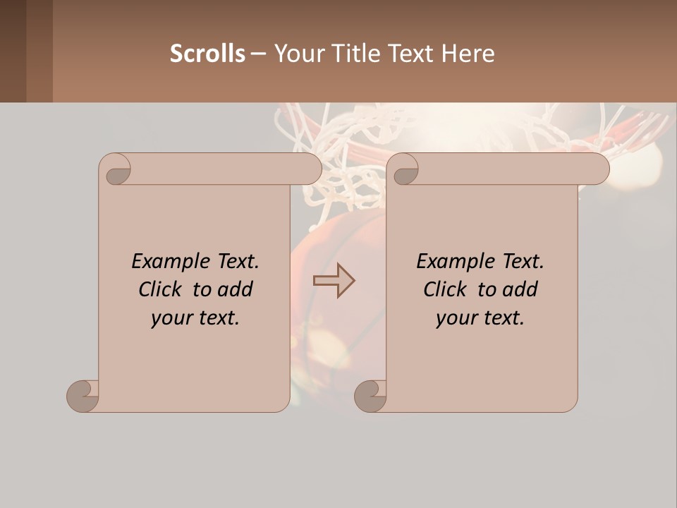 A Basketball Going Through The Net Of A Basketball Hoop PowerPoint Template
