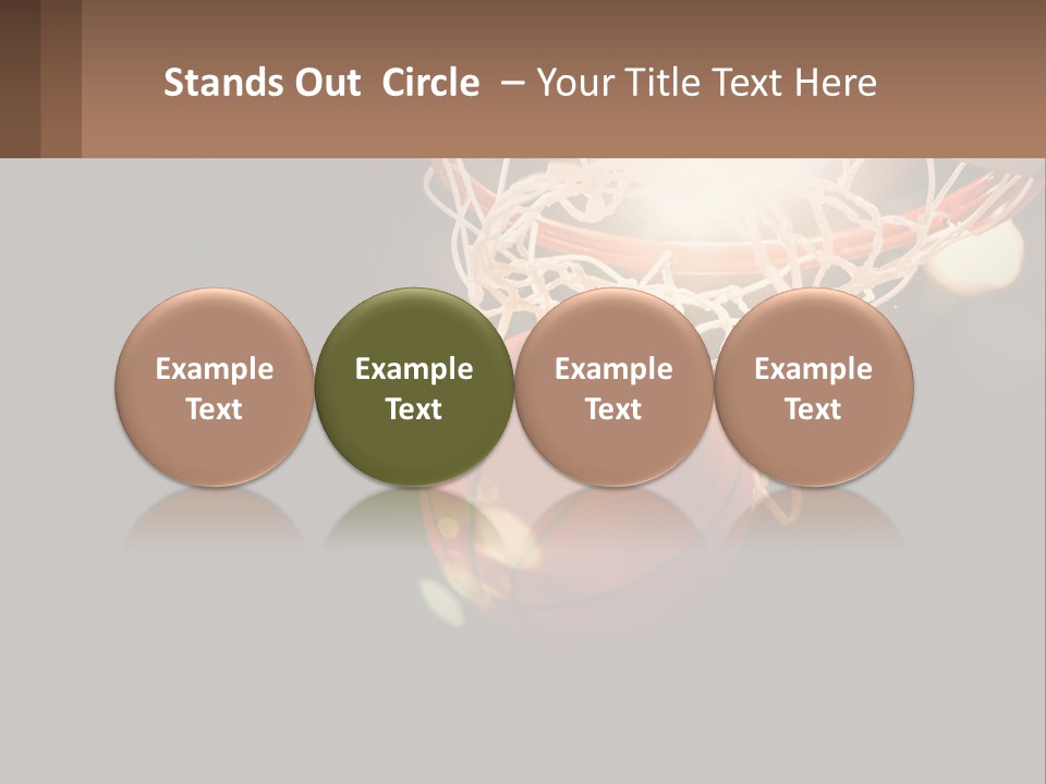 A Basketball Going Through The Net Of A Basketball Hoop PowerPoint Template