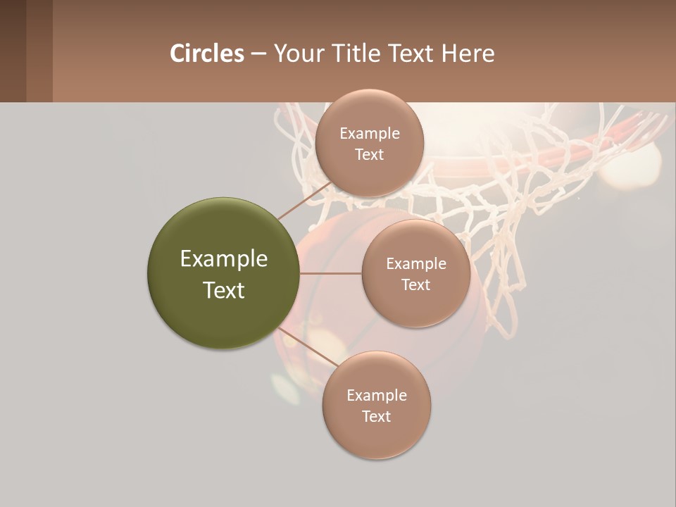 A Basketball Going Through The Net Of A Basketball Hoop PowerPoint Template