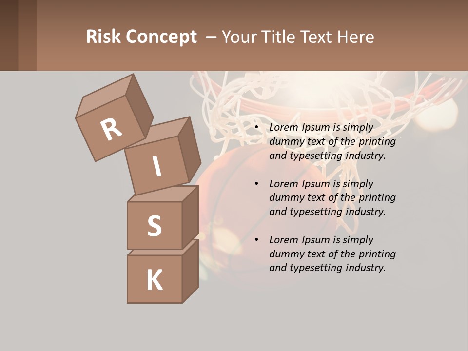 A Basketball Going Through The Net Of A Basketball Hoop PowerPoint Template