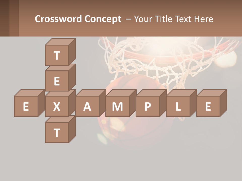 A Basketball Going Through The Net Of A Basketball Hoop PowerPoint Template