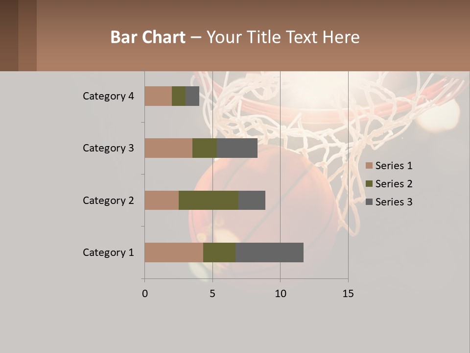 A Basketball Going Through The Net Of A Basketball Hoop PowerPoint Template