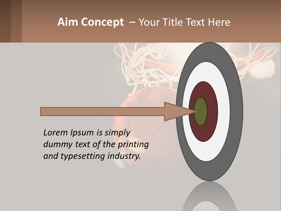 A Basketball Going Through The Net Of A Basketball Hoop PowerPoint Template