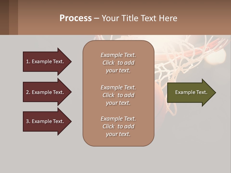 A Basketball Going Through The Net Of A Basketball Hoop PowerPoint Template