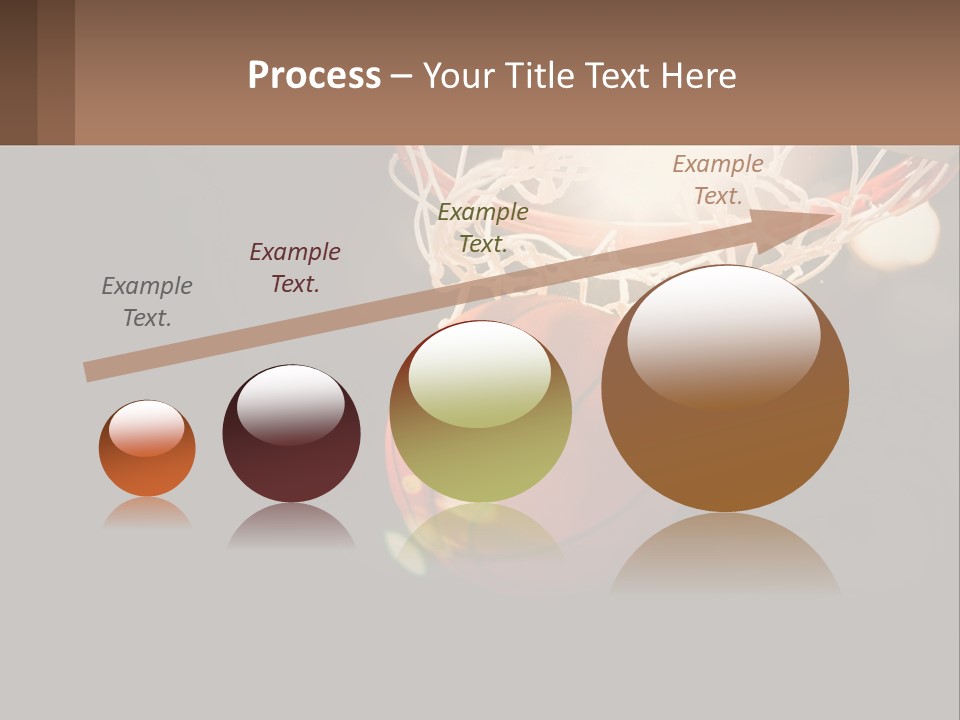 A Basketball Going Through The Net Of A Basketball Hoop PowerPoint Template