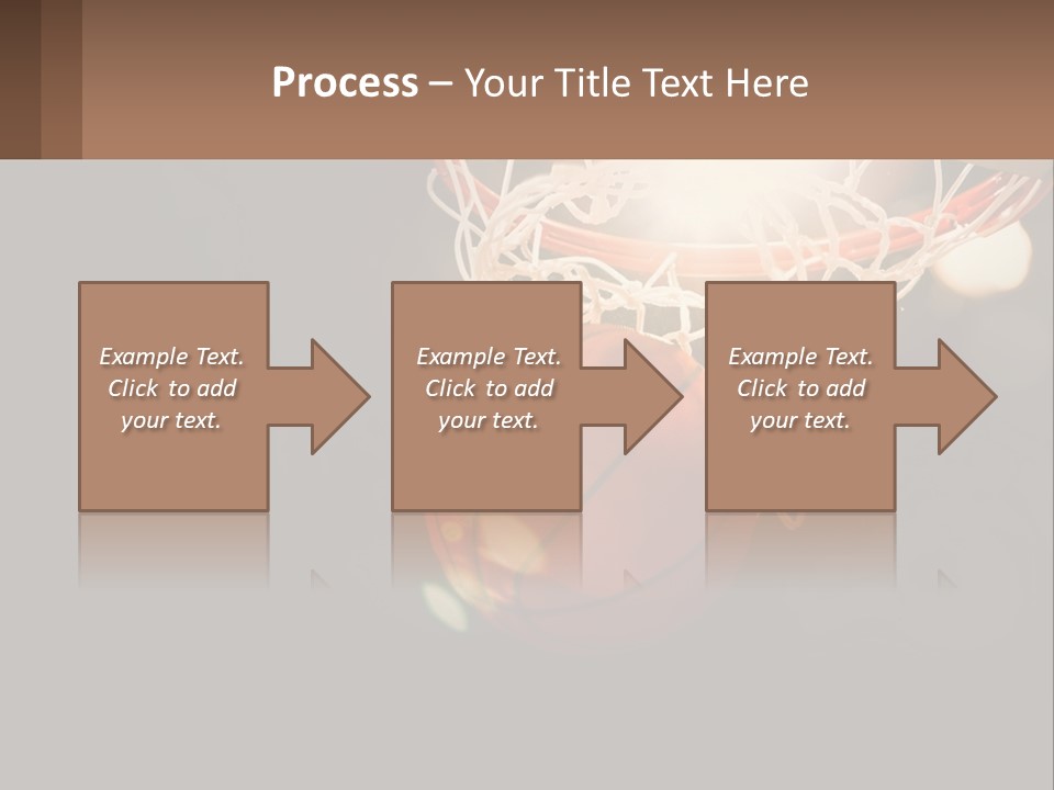 A Basketball Going Through The Net Of A Basketball Hoop PowerPoint Template