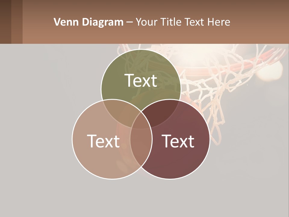 A Basketball Going Through The Net Of A Basketball Hoop PowerPoint Template