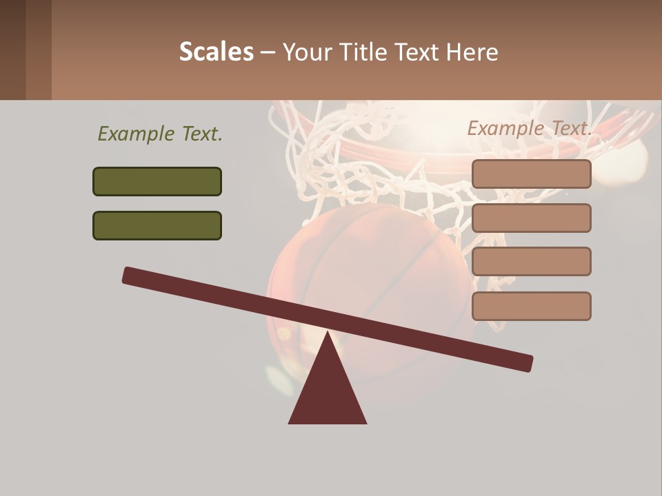 A Basketball Going Through The Net Of A Basketball Hoop PowerPoint Template