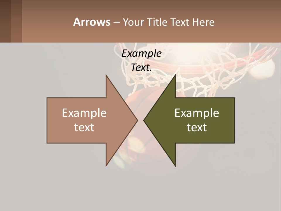 A Basketball Going Through The Net Of A Basketball Hoop PowerPoint Template