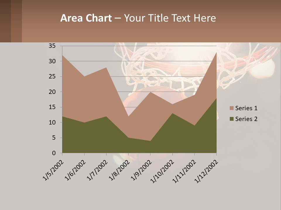 A Basketball Going Through The Net Of A Basketball Hoop PowerPoint Template