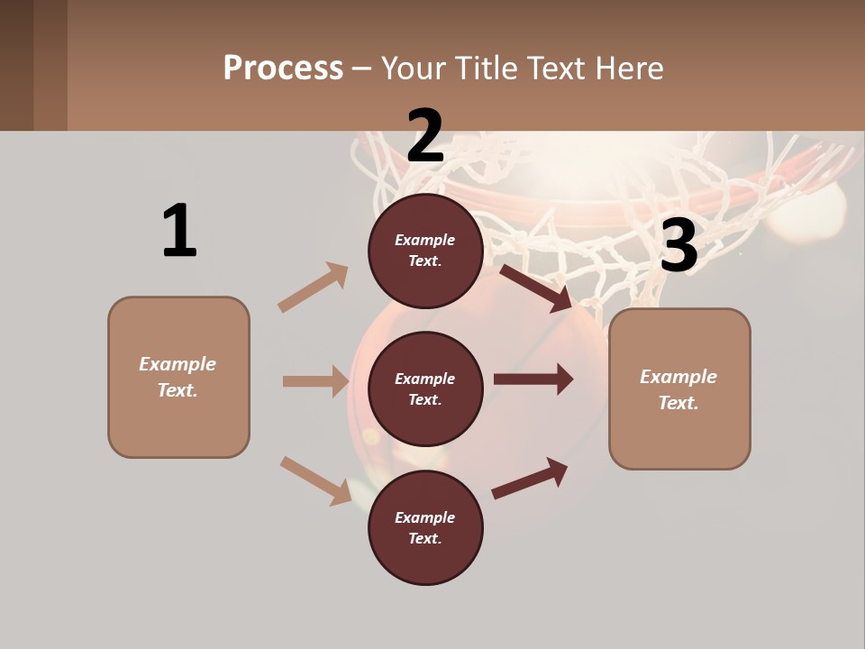 A Basketball Going Through The Net Of A Basketball Hoop PowerPoint Template