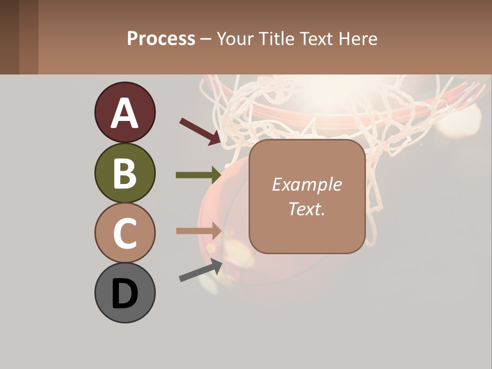 A Basketball Going Through The Net Of A Basketball Hoop PowerPoint Template