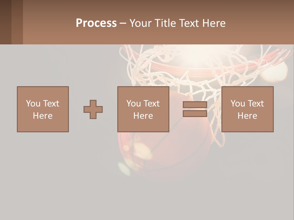 A Basketball Going Through The Net Of A Basketball Hoop PowerPoint Template