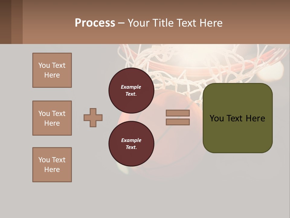 A Basketball Going Through The Net Of A Basketball Hoop PowerPoint Template