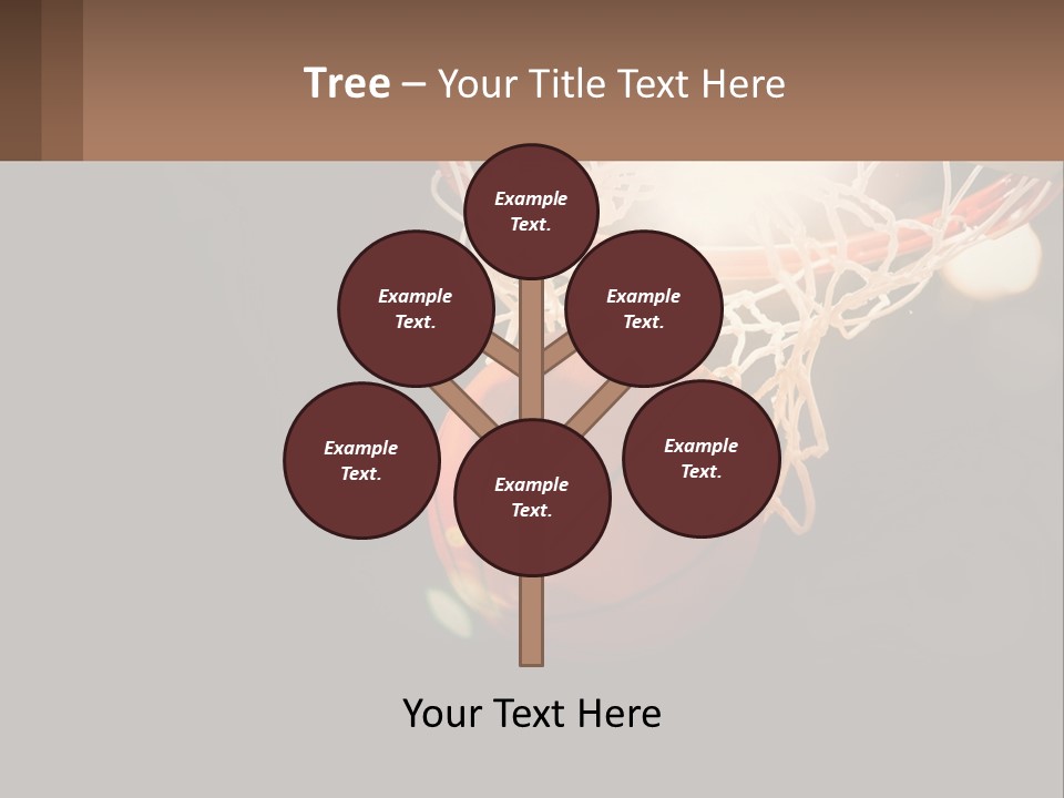 A Basketball Going Through The Net Of A Basketball Hoop PowerPoint Template