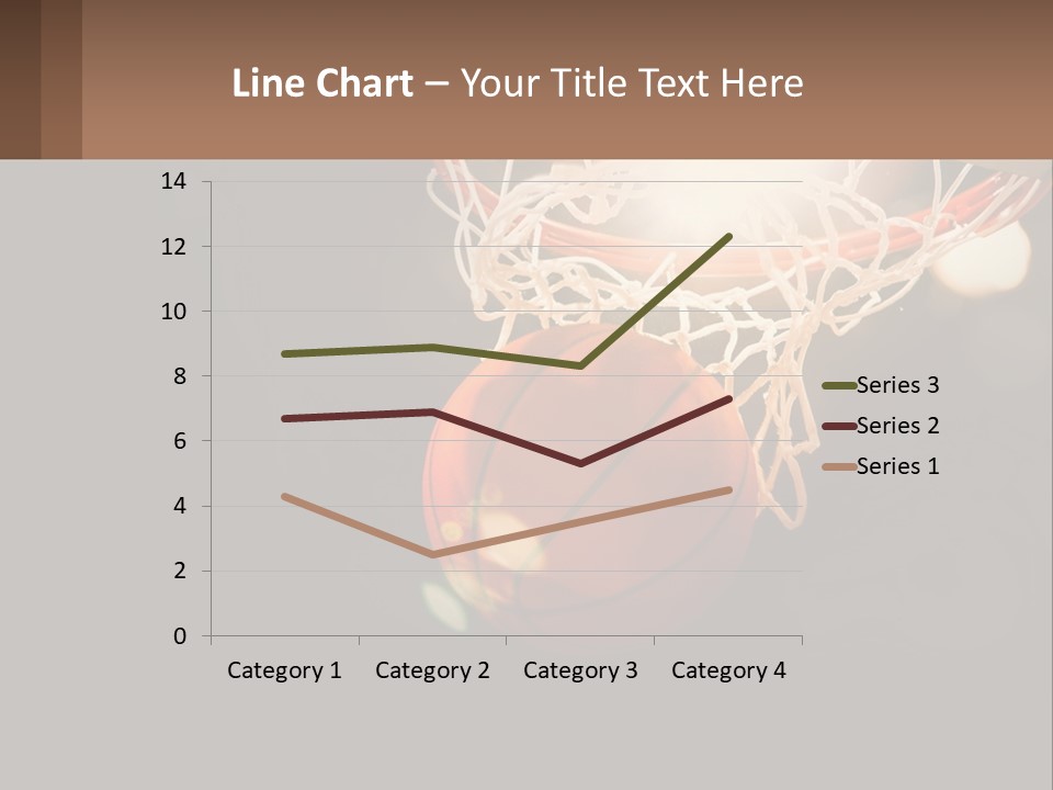 A Basketball Going Through The Net Of A Basketball Hoop PowerPoint Template