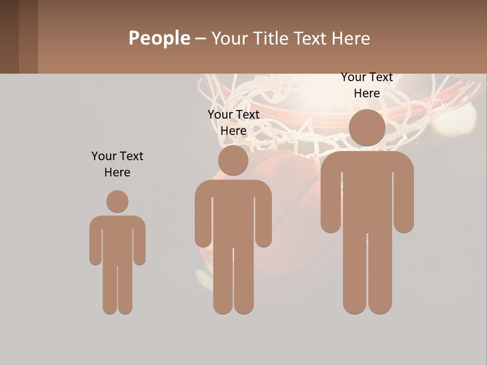 A Basketball Going Through The Net Of A Basketball Hoop PowerPoint Template