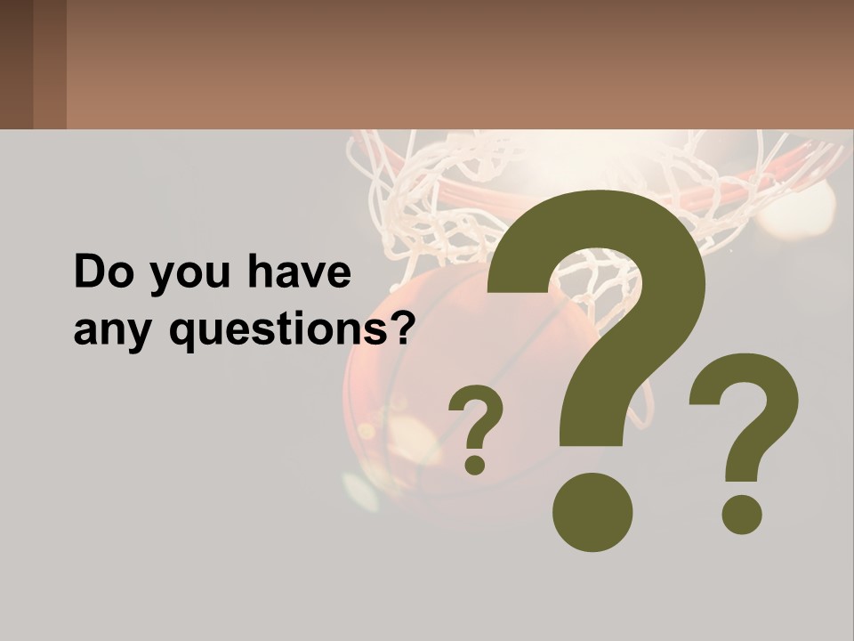 A Basketball Going Through The Net Of A Basketball Hoop PowerPoint Template