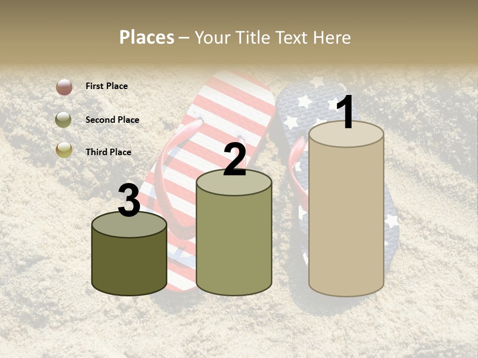 A Pair Of Flip Flops In The Sand On A Beach PowerPoint Template