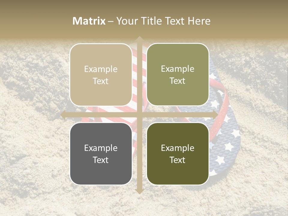 A Pair Of Flip Flops In The Sand On A Beach PowerPoint Template