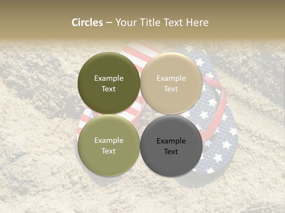 A Pair Of Flip Flops In The Sand On A Beach PowerPoint Template