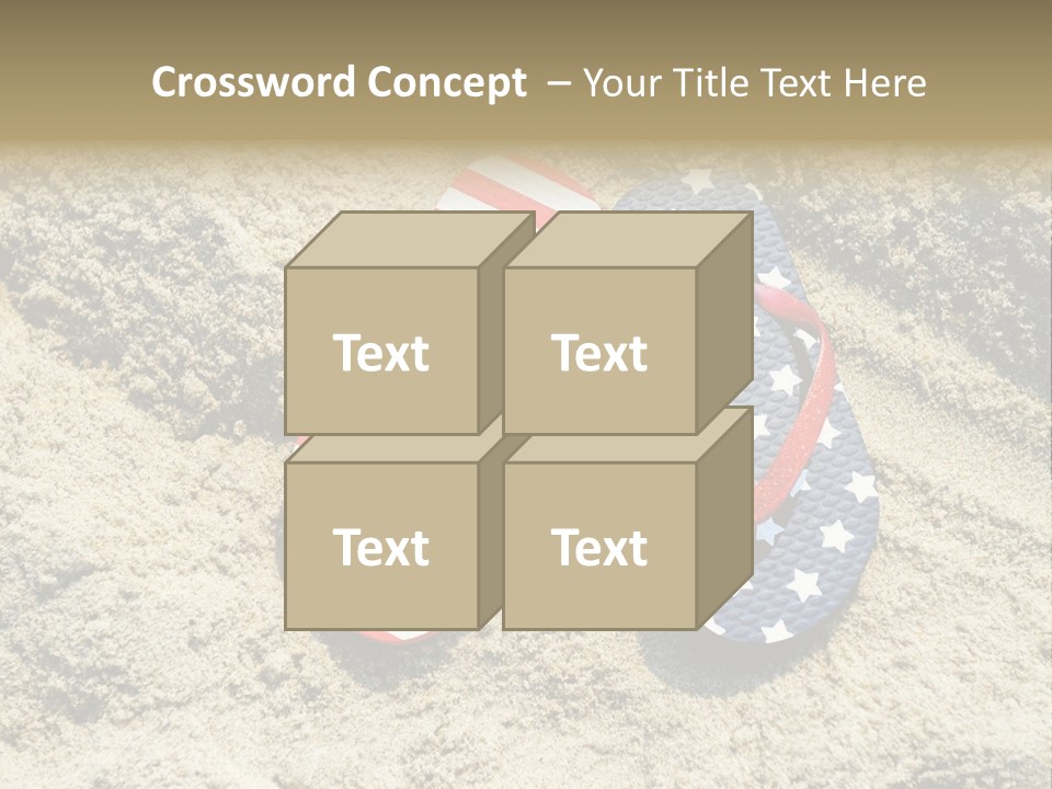 A Pair Of Flip Flops In The Sand On A Beach PowerPoint Template