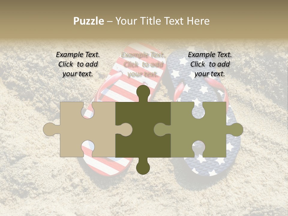 A Pair Of Flip Flops In The Sand On A Beach PowerPoint Template