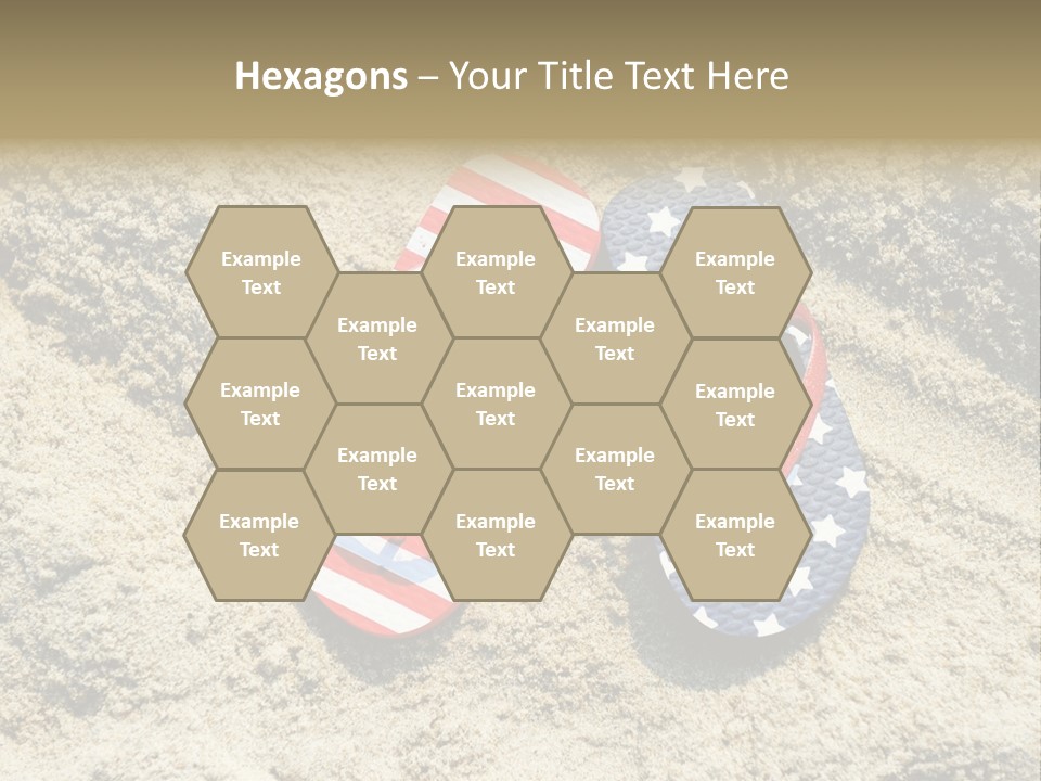 A Pair Of Flip Flops In The Sand On A Beach PowerPoint Template