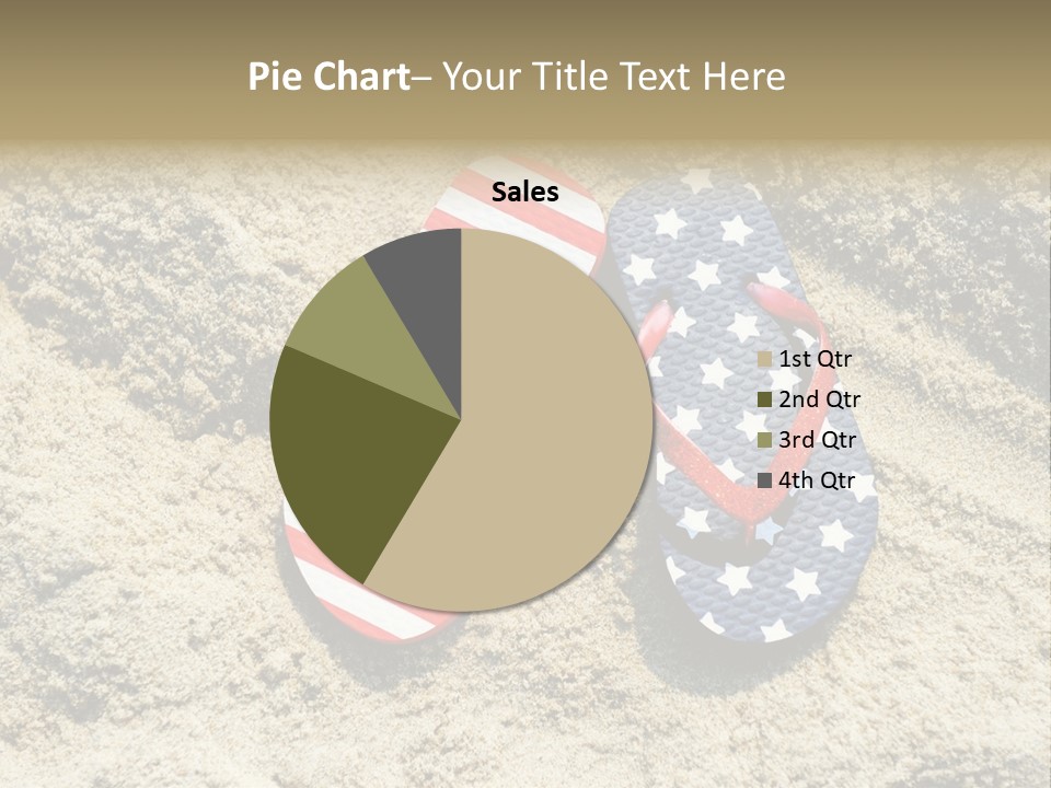 A Pair Of Flip Flops In The Sand On A Beach PowerPoint Template