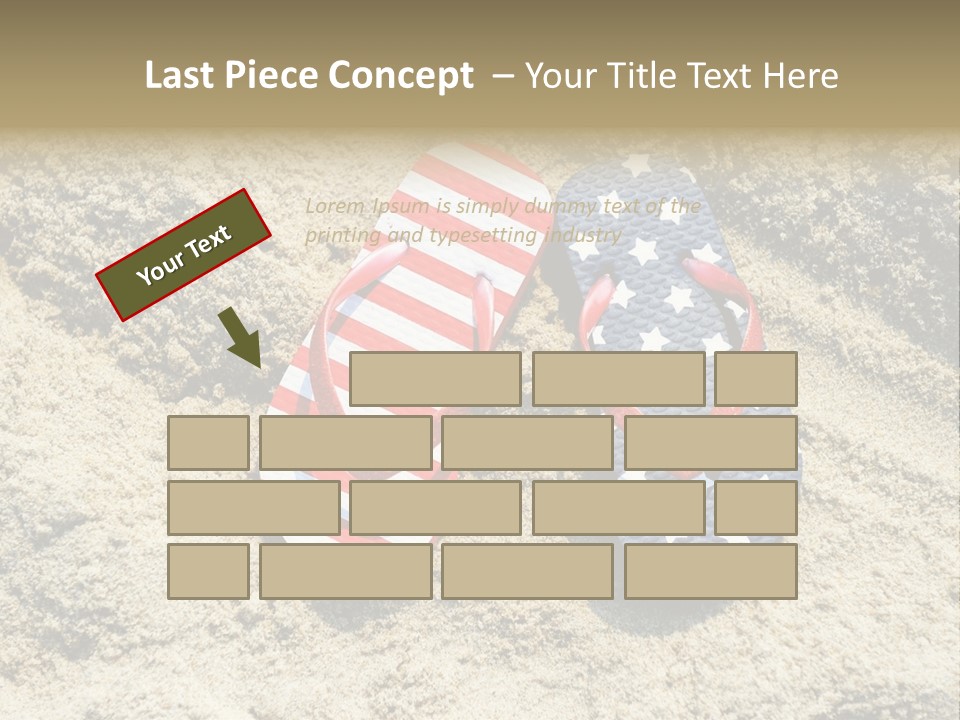 A Pair Of Flip Flops In The Sand On A Beach PowerPoint Template