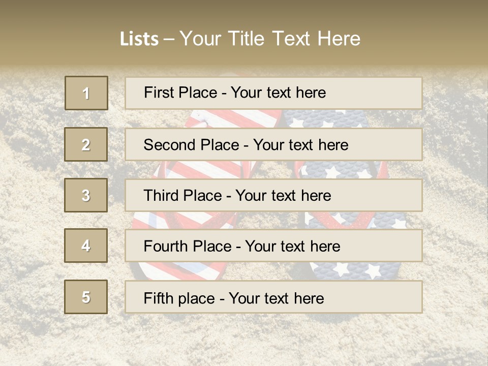A Pair Of Flip Flops In The Sand On A Beach PowerPoint Template