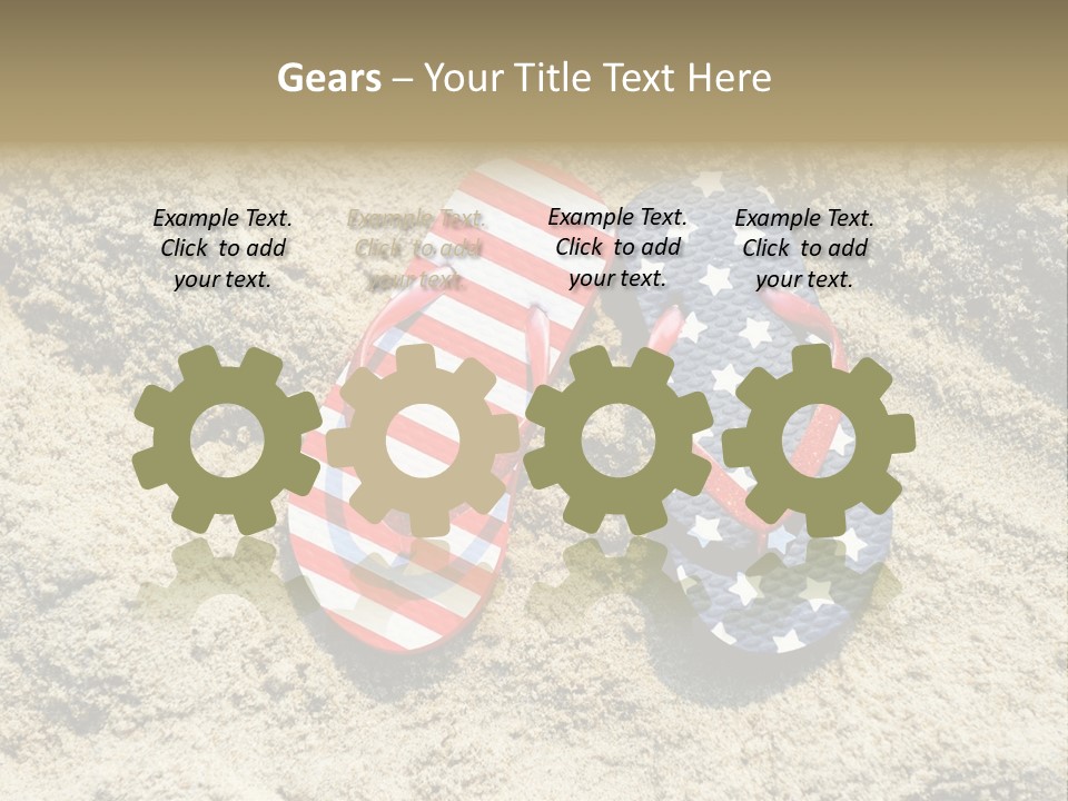 A Pair Of Flip Flops In The Sand On A Beach PowerPoint Template