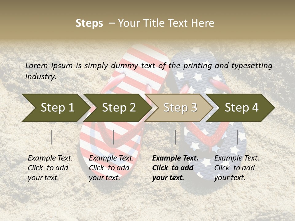 A Pair Of Flip Flops In The Sand On A Beach PowerPoint Template