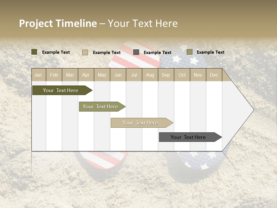 A Pair Of Flip Flops In The Sand On A Beach PowerPoint Template