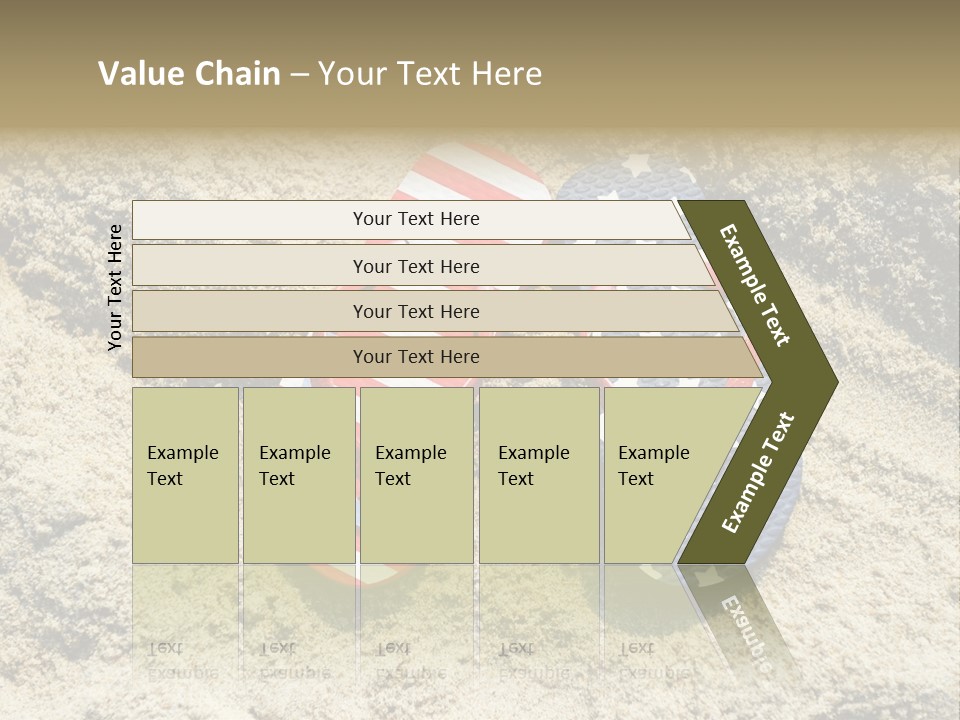 A Pair Of Flip Flops In The Sand On A Beach PowerPoint Template