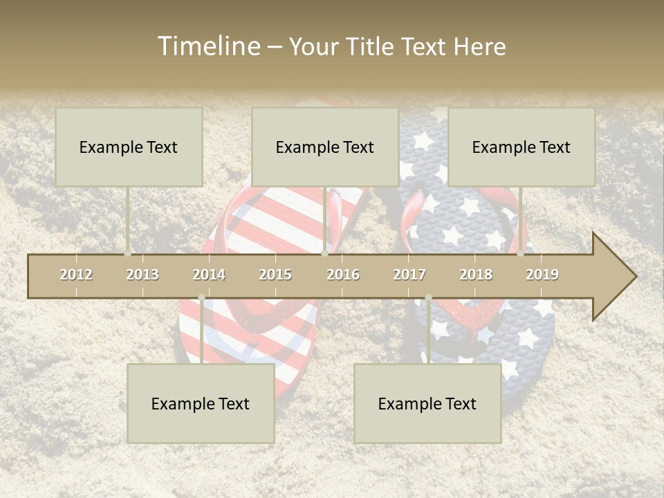 A Pair Of Flip Flops In The Sand On A Beach PowerPoint Template