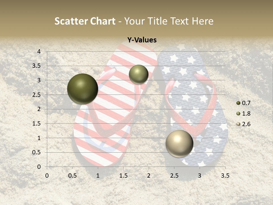 A Pair Of Flip Flops In The Sand On A Beach PowerPoint Template