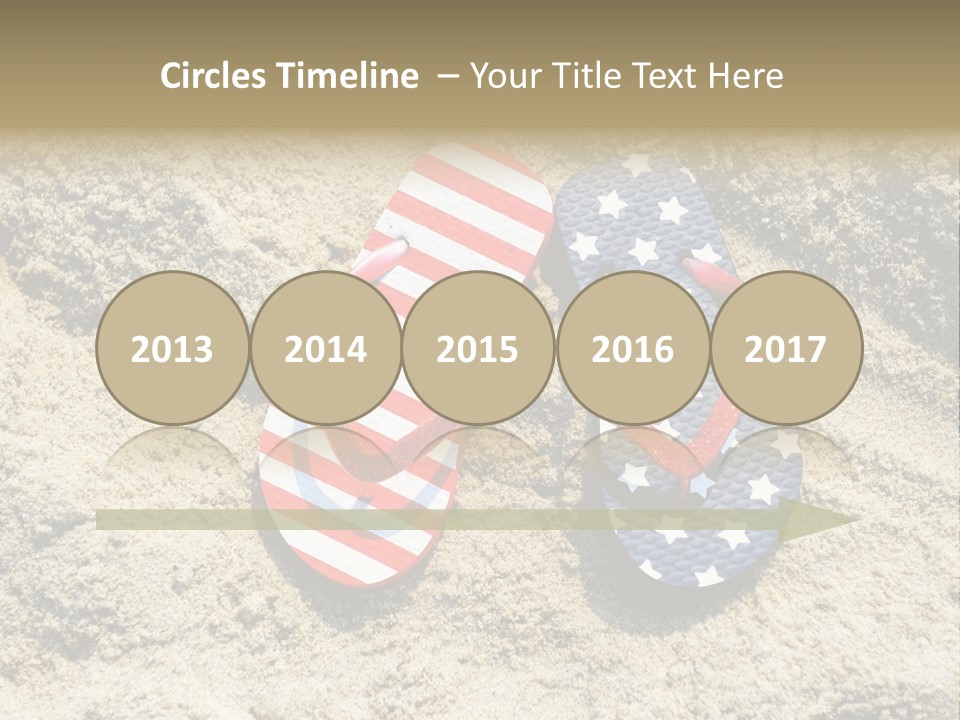 A Pair Of Flip Flops In The Sand On A Beach PowerPoint Template