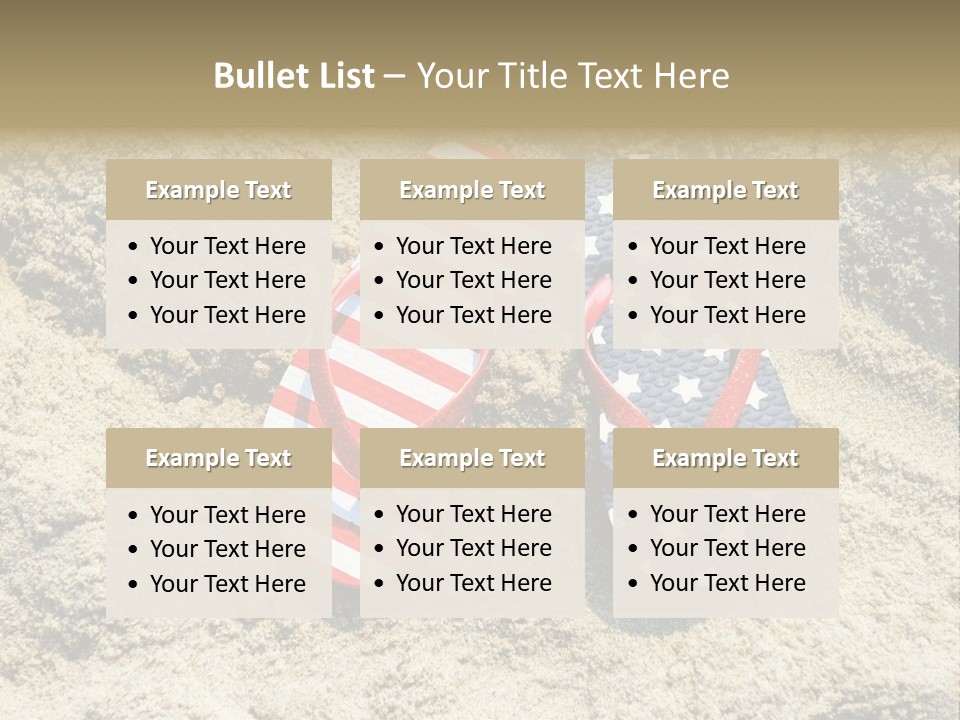 A Pair Of Flip Flops In The Sand On A Beach PowerPoint Template