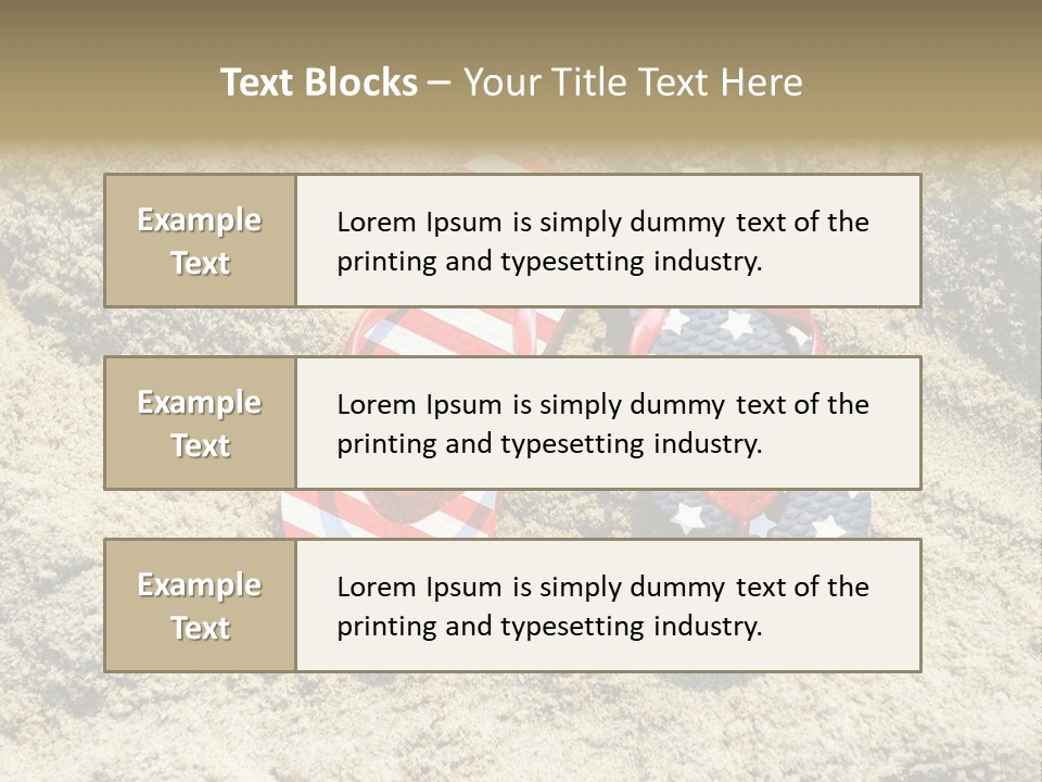 A Pair Of Flip Flops In The Sand On A Beach PowerPoint Template