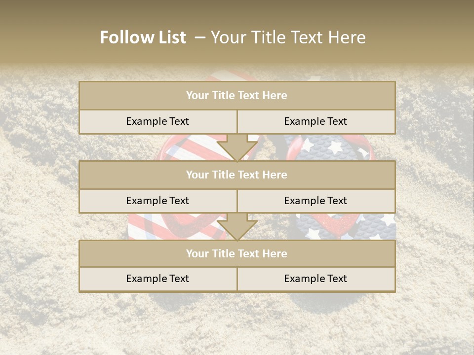 A Pair Of Flip Flops In The Sand On A Beach PowerPoint Template